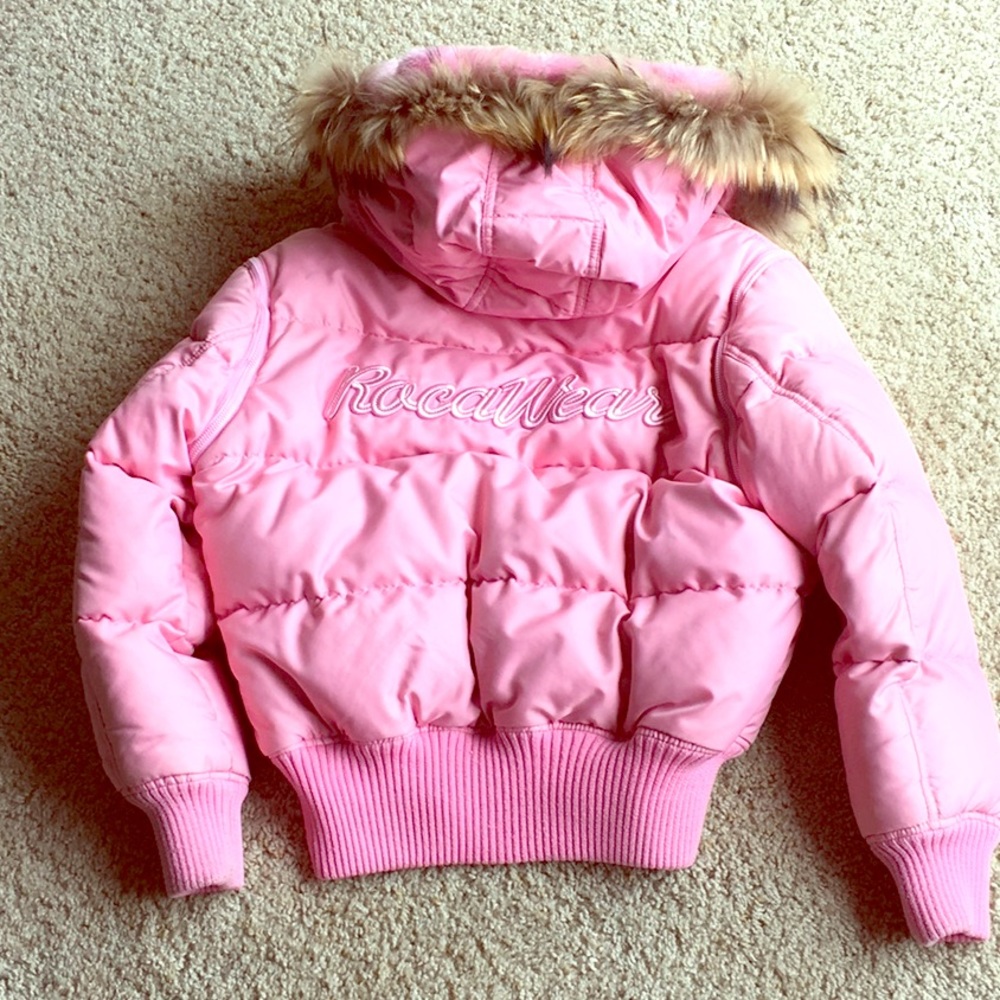 Women Pink Rocawear Fur Jacket